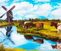 83 Hollands landschap met koeien klein